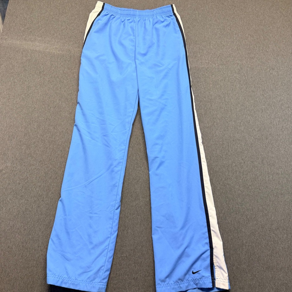 Nike Girls Blue White Navy Stripe Athletic Track Pants Size S 4-6